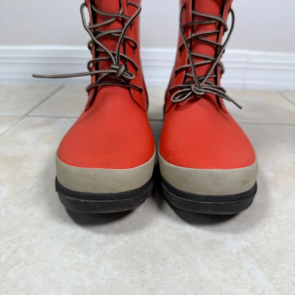 Timberland Rain Boots Womens 9 Orange Smartwool Lined Waterproof 3664R